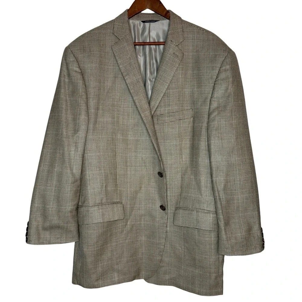 Vintage RRL Ralph Lauren Silk/Wool Plaid Blazer Jacket‎ 48R Union Made